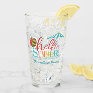 Copo De Pint Olá Summer Quote Beach Drinkware Glass Tumbler