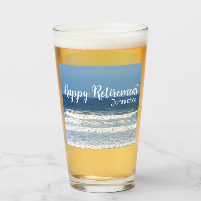 Copo De Pint Ondas e parabéns de aposentadoria de surfs (Frente (Preenchido))