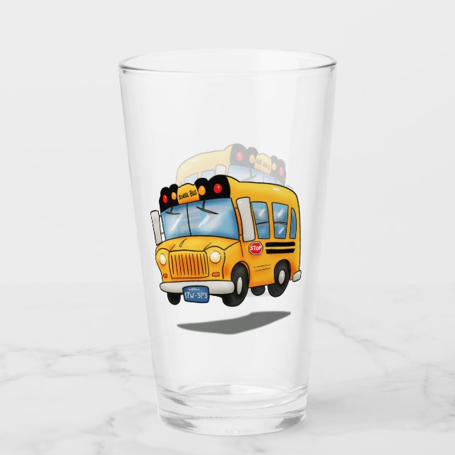 Copo De Pint Ônibus Escolar Cartoon (Frente)