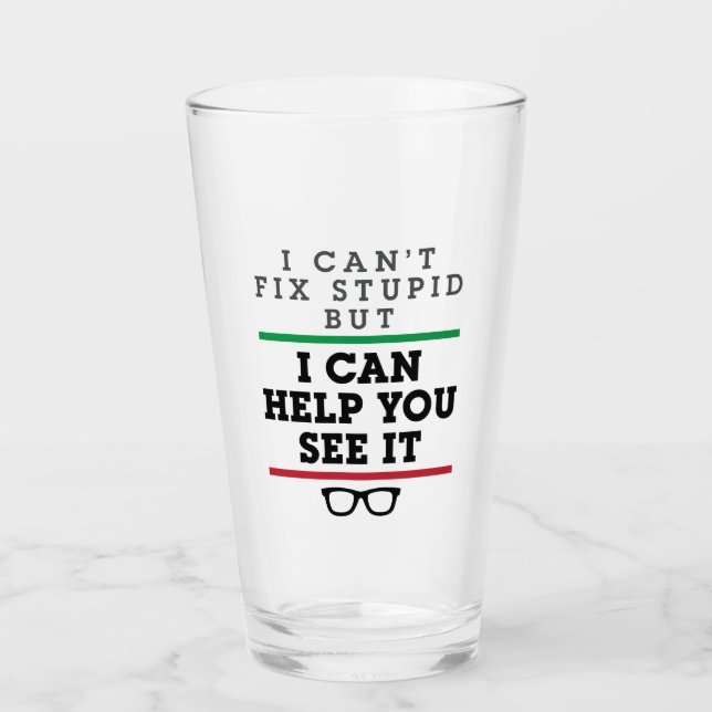 Copo De Pint Optometria Oftalmologia Optometria Ver Estúpidos (Frente)