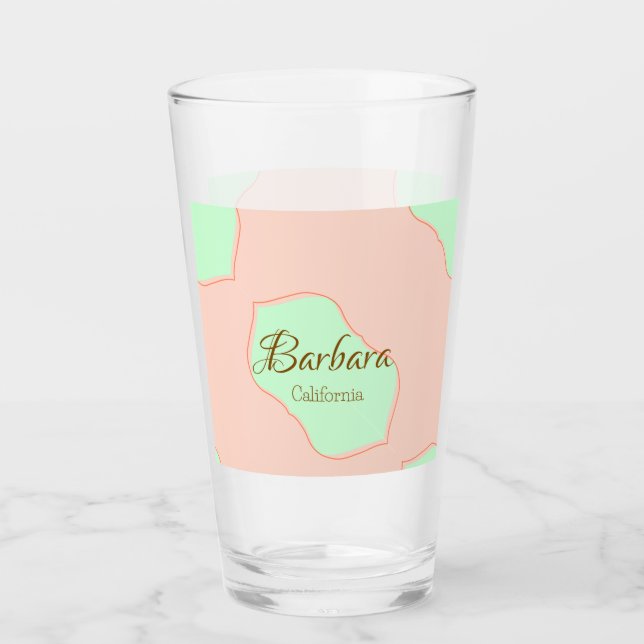 Copo De Pint Orange green pastel boho add name place rustic ele (Frente)