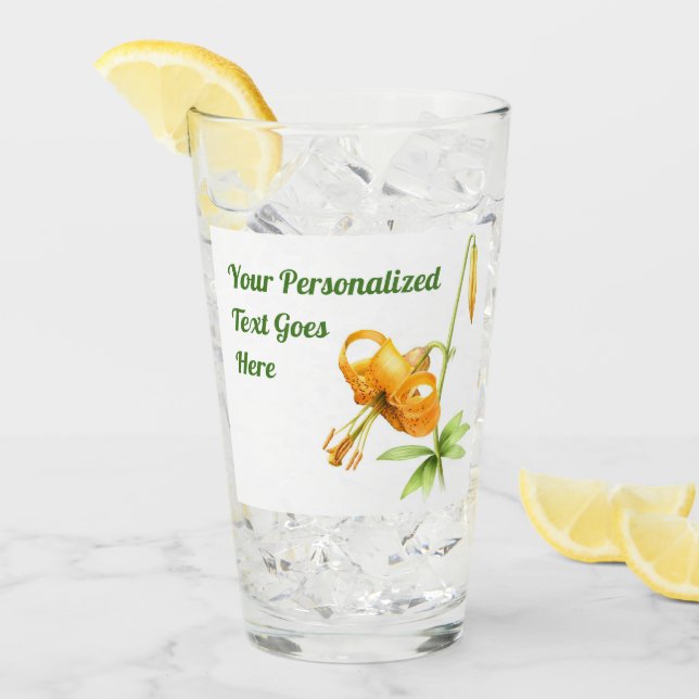 Copo De Pint Orange Tiger Lily Personalizada (Gelo frontal)