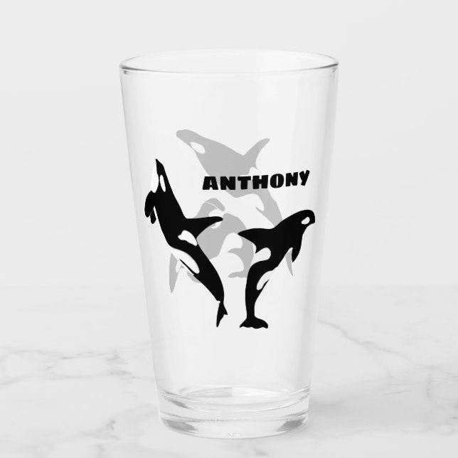 Copo De Pint Orcas, Baleias Assassinas Personalizadas (Frente)