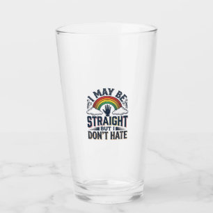Copo De Pint Orgulho Arco-Íris Aliado Reto Design Vetorial Vint