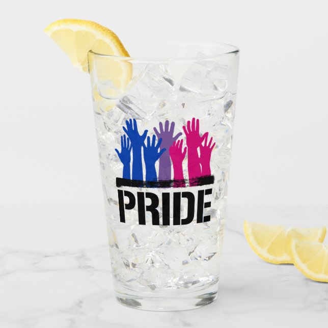 Copo De Pint Orgulho Bissexual Juntos (Gelo frontal)