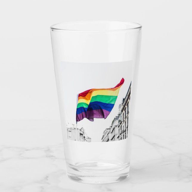 Copo De Pint Orgulho de Sinalizador Arco-Íris (Frente)