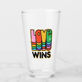 Copo De Pint Orgulho LGBTQ Amor ganha Rainbow Retro Typografia