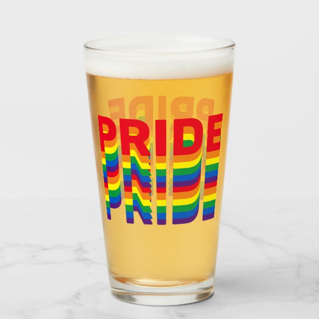 Copo De Pint Orgulho lgbtq lgbtq gay arco-íris cores (Frente (Preenchido))