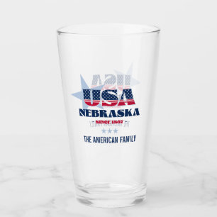 Copo De Pint Orgulho Patriótico do Nebraska Personalizado