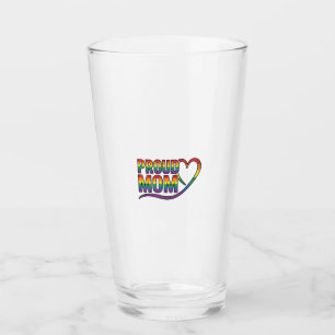 Copo De Pint Orgulhosa Mãe Coração Arco-Íris Design de Gravação
