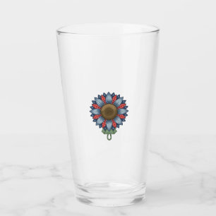Copo De Pint Ornamento de Girassol de Jeans Patriótico Vintage