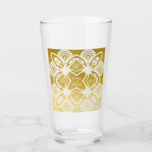 Copo De Pint Ouro Casamento Arte Personalizada Deco Ornamental