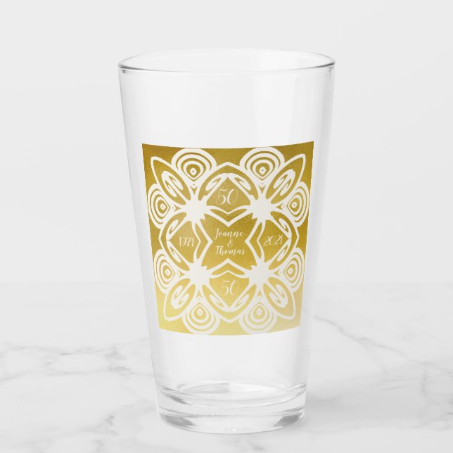 Copo De Pint Ouro Casamento Arte Personalizada Deco Ornamental (Frente)