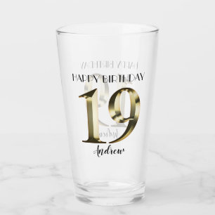 Copo De Pint Ouro metálico 19.º aniversário