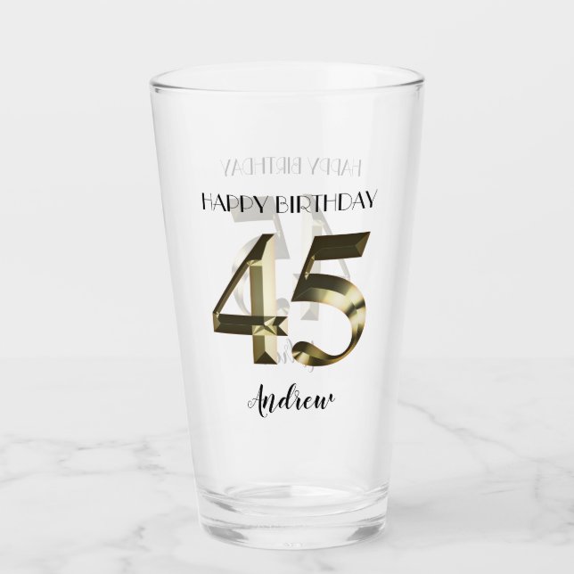 Copo De Pint Ouro metálico de 45 anos (Frente)