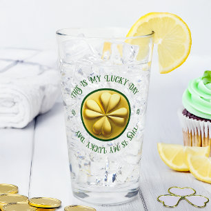 Copo De Pint Ouro personalizado Rua Shamrock. Dia de Patrick