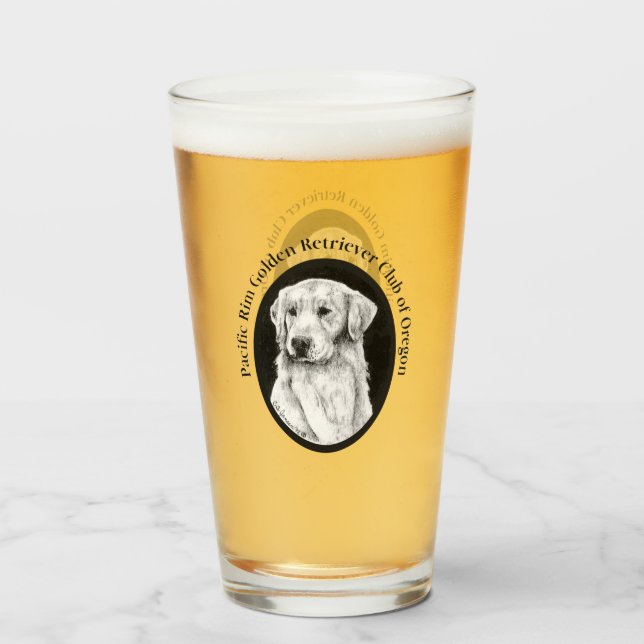 Copo De Pint Ouro Retriever Pint Glass (Frente (Preenchido))