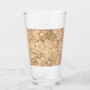 Copo De Pint Padrão Clássico de Jardim de Peônia Art Nouveau po