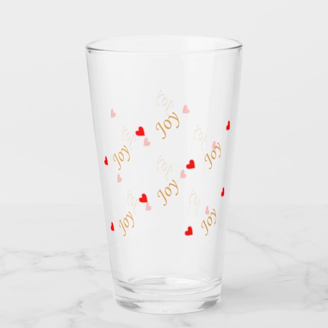 Copo De Pint Padrão de Coração de Alegria Fofo (Frente)