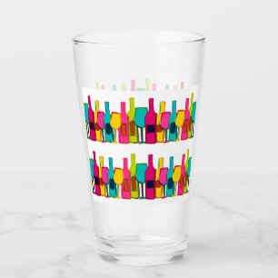 Copo De Pint Padrão de garrafas de vinho colorido e cômodas