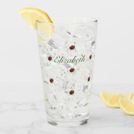 Copo De Pint Padrão de Ladybug bonito com o nome