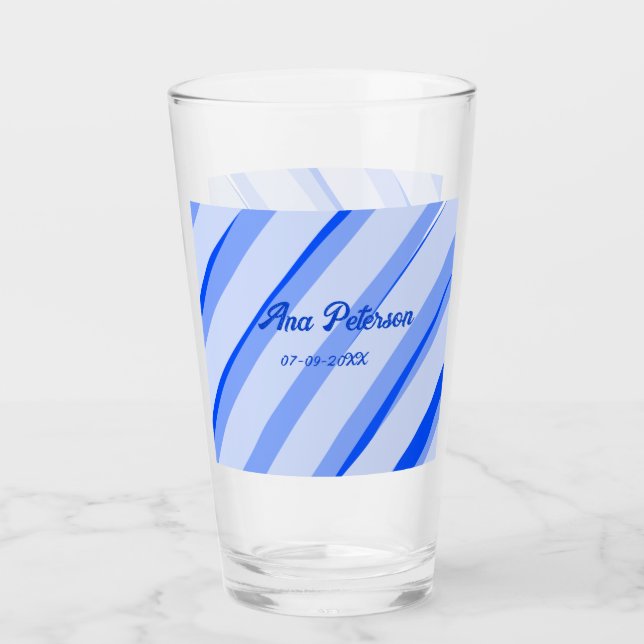 Copo De Pint Padrão de linhas boho retrô adicionar nome data pa (Frente)