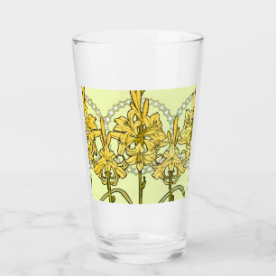 Copo De Pint Padrão de Lírio Art Nouveau de Alphonse Mucha Anti