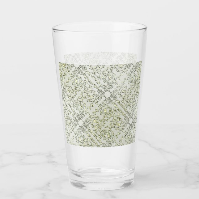 Copo De Pint Padrão de Rabisco Elegante em Ouro & Prata (Frente)