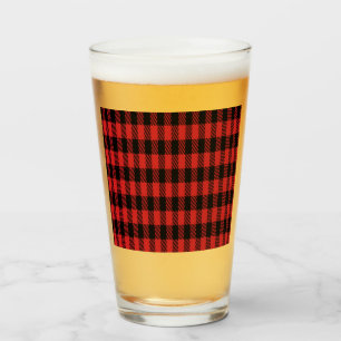 Copo De Pint Padrão de Xadrez Red Buffalo