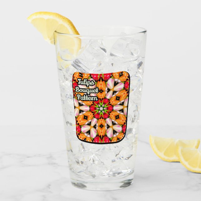 Copo De Pint Padrão do Buquê Tulips (Gelo frontal)