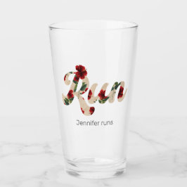 Copo De Pint Padrão Floral Vermelho Rústico Vintage Tipo Retro