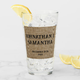 Copo De Pint Padrão personalizado de burlap natural do casament