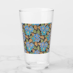 Copo De Pint Padrão Vinca das Flores Azuis