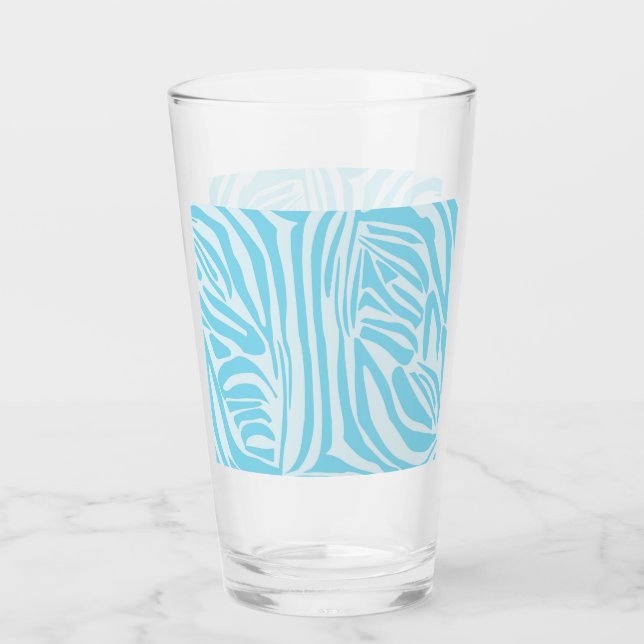 Copo De Pint Padrão Zebra Azul (Frente)