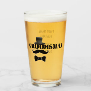 Copo De Pint Padrinho de casamento clássico, bigode, personaliz