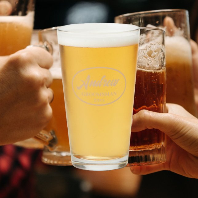 Copo De Pint Padrinho de casamento de Casamento Estilizado Beig (In Situ)