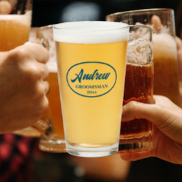 Copo De Pint Padrinho de casamento de Casamento Estilizado Teal