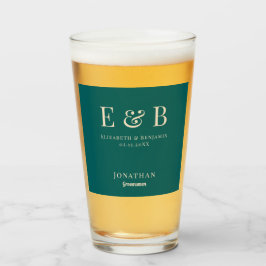 Copo De Pint Padrinho de casamento de Casamento Monograma Prese