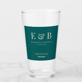 Copo De Pint Padrinho de casamento de Casamento Monograma Prese