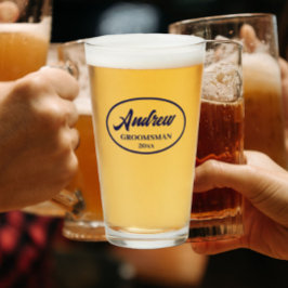 Copo De Pint Padrinho de casamento marinho Azul Estilizado de C