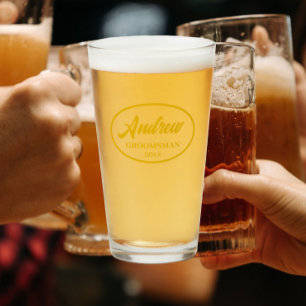 Copo De Pint Padrinho de casamento ouro Yellow Stylized Wedding
