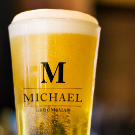 Copo De Pint Padrinhos de casamento Modernos Oferecem Monograma