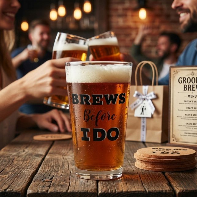 Copo De Pint Padrinhos de casamento Proposta de vidro, Breve an (Criador carregado)