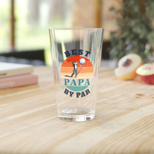 Copo De Pint Pai de Golfe Melhor Papa por Par Retro Aniversário