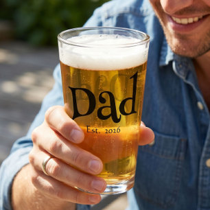 Copo De Pint Pai Fundado Novo Texto Divertido Pai Negrito Simpl