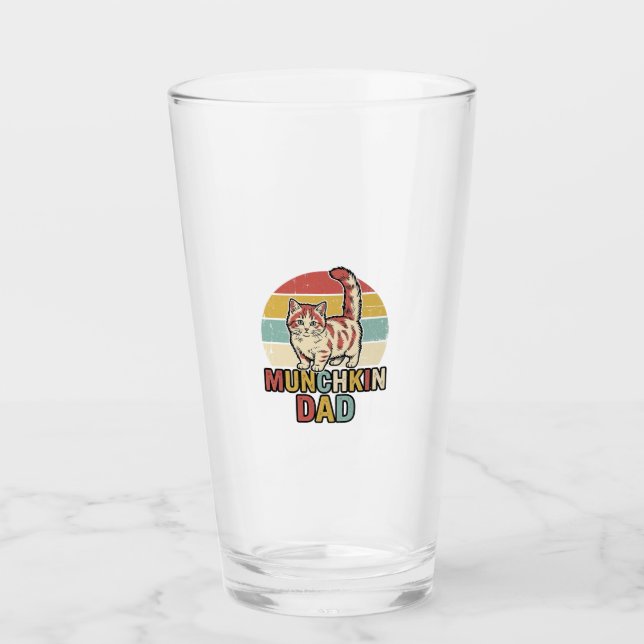 Copo De Pint Pai Munchkin Amante de Gato Retro Camisa Vector De (Frente)