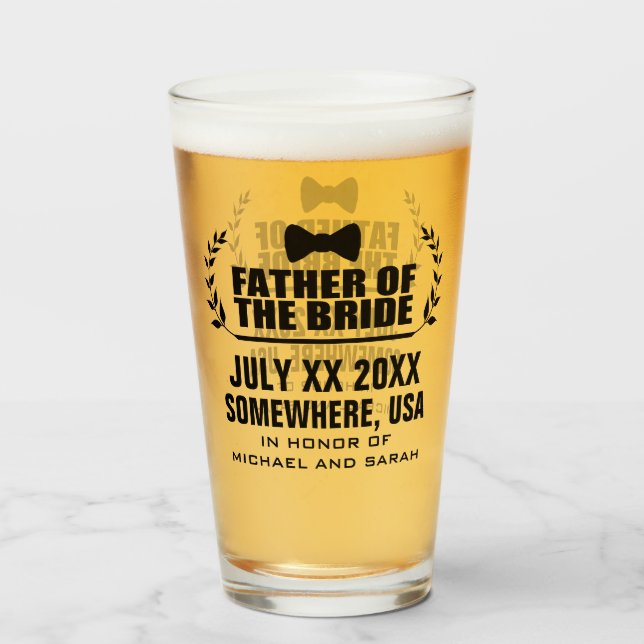 Copo De Pint Pai Personalizado da Noiva (Frente (Preenchido))