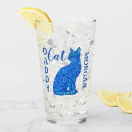 Copo De Pint Pai personalizado humor de assento azul do gato do