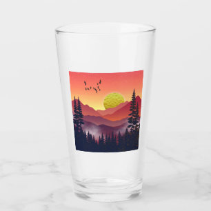 Copo De Pint Paisagem das Montanhas Crimson