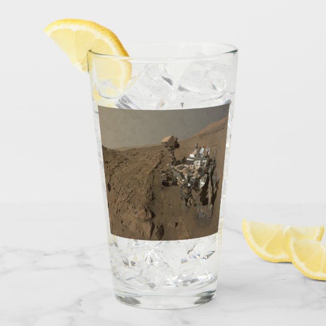 Copo De Pint Paisagem Marte com Curiosidade Vermelha Marte (Gelo frontal)